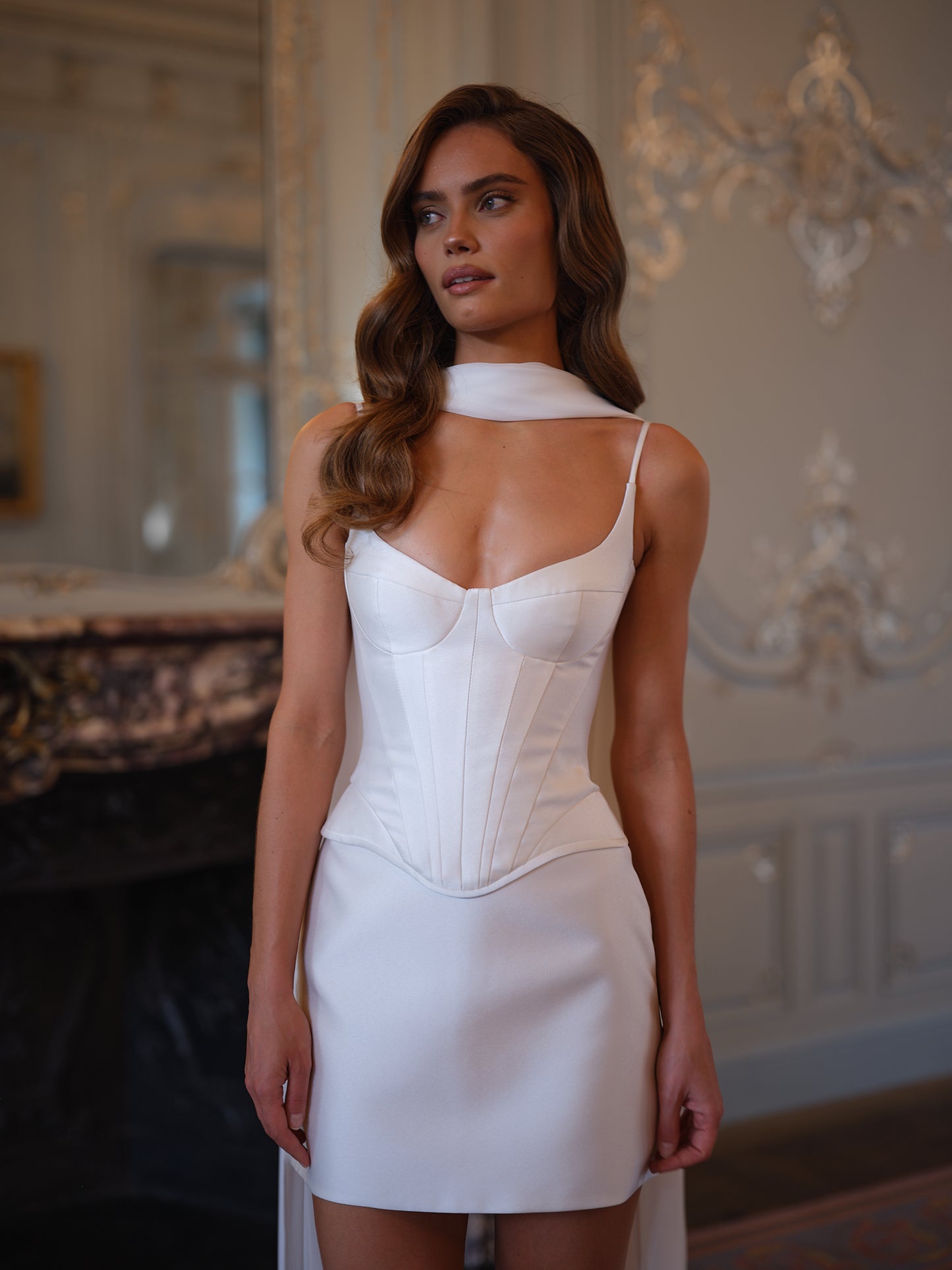 PENELOPE DOUBLE SATIN MINI